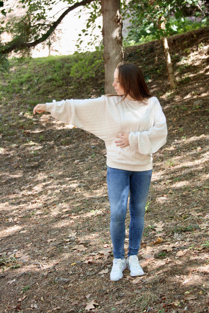 Jersey de lactancia canalé Aura
