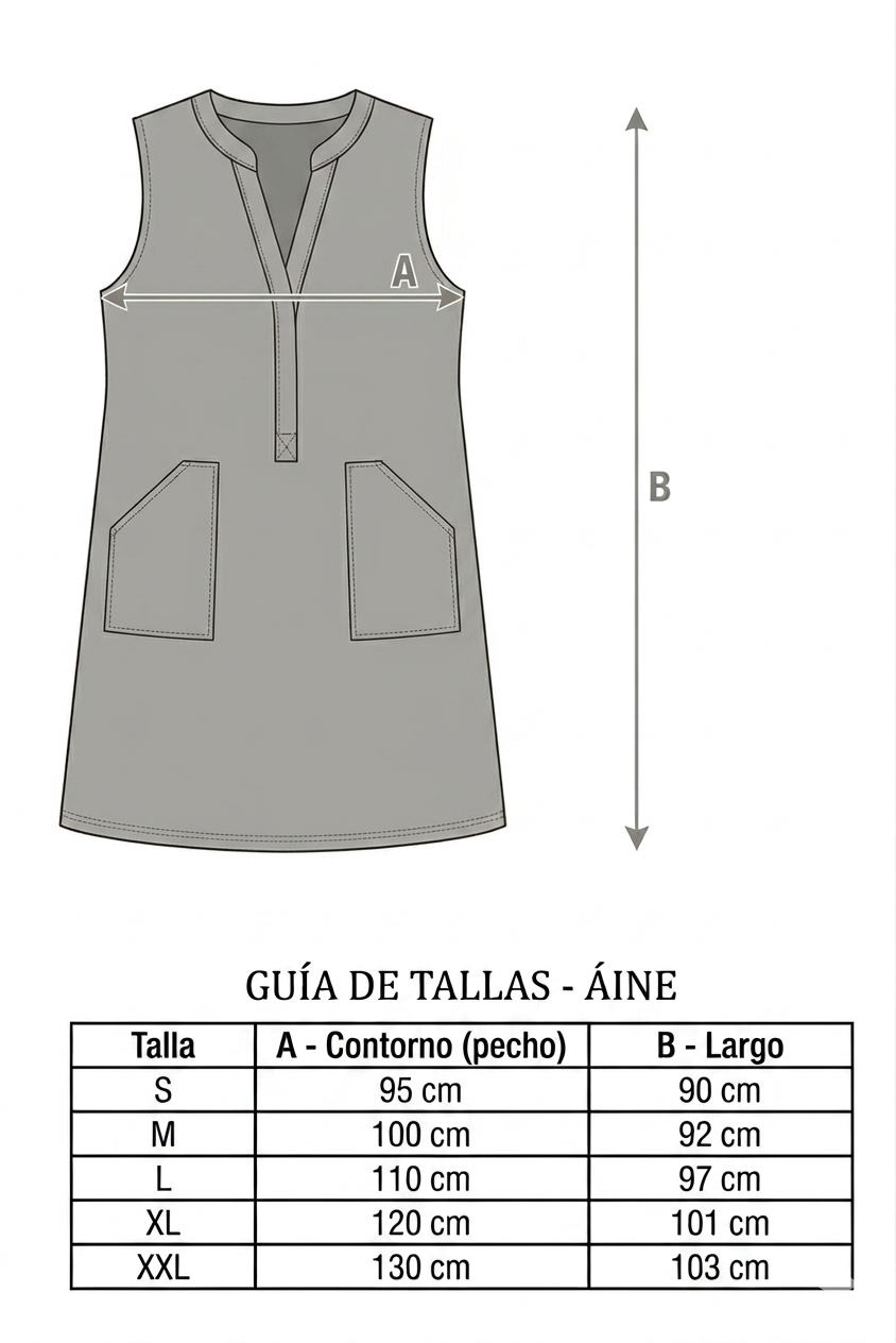 Vestido de Lactancia Corto Áine | Cuello Mao, Bolsillos Funcionales y Diseño Estilizado